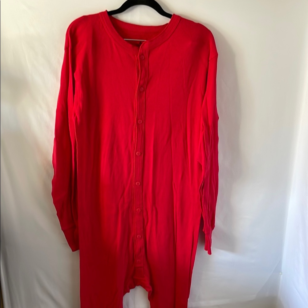 Vibrant Red Button-Up longjohns thermals